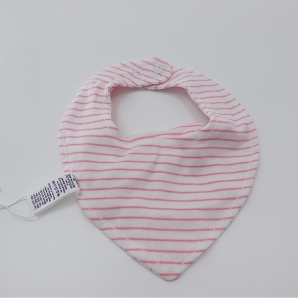 NWT Janie & Jack Baby Girl Bib 100% Cotton Snap Closure Pink Striped - Picture 8 of 8
